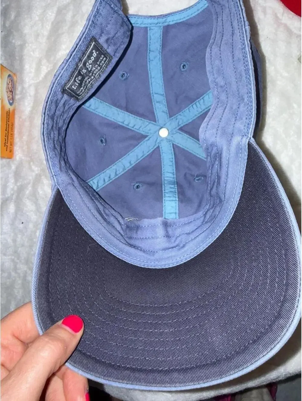 Life is Good blue cotton baseball cap unisex good vibes positivity teacher